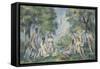 Baigneuses-Paul Cézanne-Framed Stretched Canvas