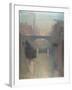 Bailey Bridge, Manchester, 1912 (Oil on Jute)-Adolphe Valette-Framed Giclee Print