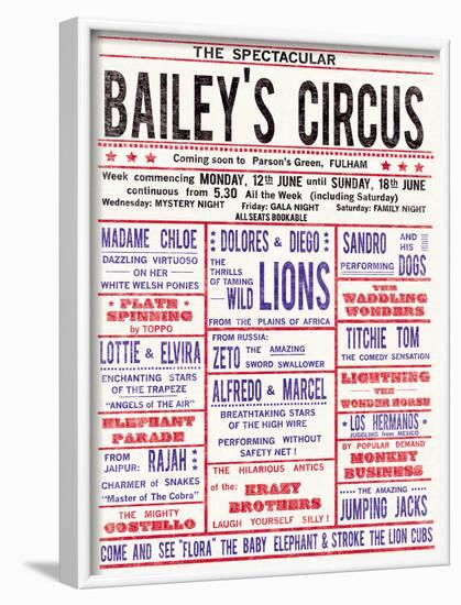 Baileys Circus-The Vintage Collection-Framed Art Print