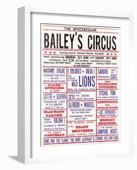 Baileys Circus-The Vintage Collection-Framed Art Print