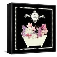 Bain du Jardin II Black-Sarah Mousseau-Framed Stretched Canvas