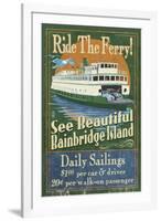 Bainbridge Island, Washington - Ferry Ride-Lantern Press-Framed Art Print