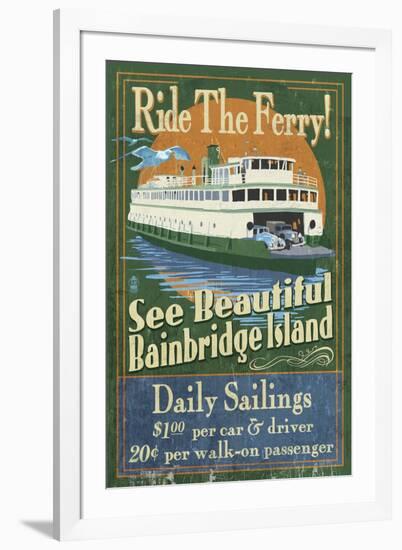 Bainbridge Island, Washington - Ferry Ride-Lantern Press-Framed Art Print