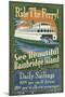 Bainbridge Island, Washington - Ferry Ride-Lantern Press-Mounted Art Print
