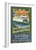 Bainbridge Island, Washington - Ferry Ride-Lantern Press-Framed Art Print