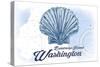 Bainbridge Island, Washington - Scallop Shell - Blue - Coastal Icon-Lantern Press-Stretched Canvas