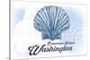 Bainbridge Island, Washington - Scallop Shell - Blue - Coastal Icon-Lantern Press-Stretched Canvas