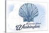 Bainbridge Island, Washington - Scallop Shell - Blue - Coastal Icon-Lantern Press-Stretched Canvas