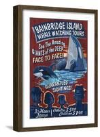 Bainbridge Island, Washington - Whale Watching-Lantern Press-Framed Art Print