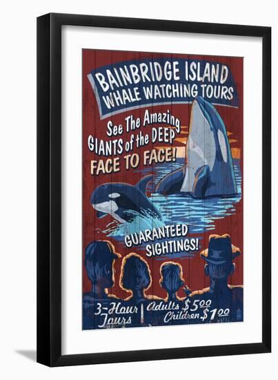 Bainbridge Island, Washington - Whale Watching-Lantern Press-Framed Art Print