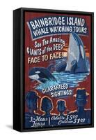 Bainbridge Island, Washington - Whale Watching-Lantern Press-Framed Stretched Canvas