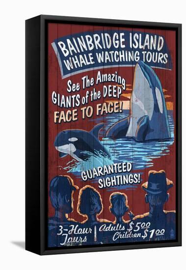 Bainbridge Island, Washington - Whale Watching-Lantern Press-Framed Stretched Canvas