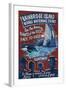 Bainbridge Island, Washington - Whale Watching-Lantern Press-Framed Art Print