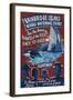 Bainbridge Island, Washington - Whale Watching-Lantern Press-Framed Art Print