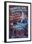 Bainbridge Island, Washington - Whale Watching-Lantern Press-Framed Art Print