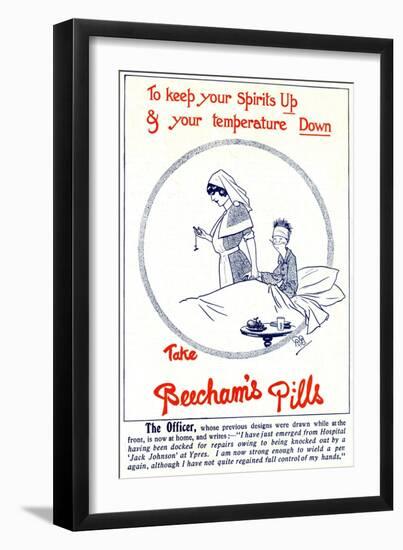 Bairnsfather Beecham's Pills Advertisement, WW1-null-Framed Art Print