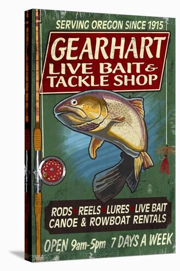 Bait and Tackle Shop Trout -Gearhart, Oregon-Lantern Press-Stretched Canvas