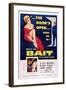 Bait, Top from Left: Cleo Moore, John Agar, Bottom Right: Cleo Moore, 1954-null-Framed Art Print