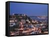 Baixa District and Castelo De Sao Jorge, Lisbon, Portugal-Michele Falzone-Framed Stretched Canvas