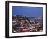 Baixa District and Castelo De Sao Jorge, Lisbon, Portugal-Michele Falzone-Framed Photographic Print