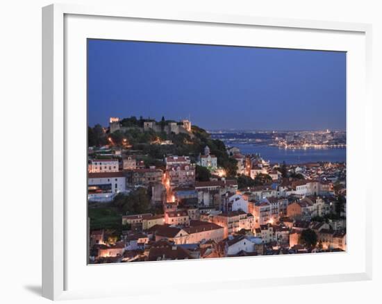 Baixa District and Castelo De Sao Jorge, Lisbon, Portugal-Michele Falzone-Framed Photographic Print