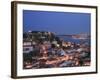 Baixa District and Castelo De Sao Jorge, Lisbon, Portugal-Michele Falzone-Framed Photographic Print