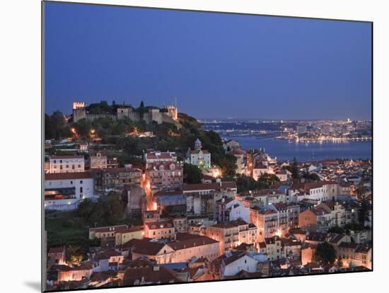 Baixa District and Castelo De Sao Jorge, Lisbon, Portugal-Michele Falzone-Mounted Photographic Print