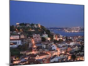 Baixa District and Castelo De Sao Jorge, Lisbon, Portugal-Michele Falzone-Mounted Photographic Print