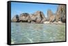 Baja California, Mexico. Sea of Cortez. Large rocks on the shore.-Julien McRoberts-Framed Stretched Canvas