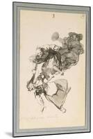 Bajan Riñendo, or They Go Down Quarrelling (Brush and Grey Wash with Scraping on Paper)-Francisco de Goya-Mounted Giclee Print