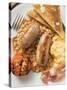 Baked Beans with Scrambled Egg, Sausages, Bacon, Tomato & Toast-null-Stretched Canvas