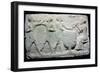 Baked clay plaque of two boxers fighting, while musicians play, from Larsa, Iraq, 2000BC-1750BC-Unknown-Framed Giclee Print