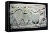 Baked clay plaque of two boxers fighting, while musicians play, from Larsa, Iraq, 2000BC-1750BC-Unknown-Framed Stretched Canvas