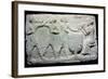 Baked clay plaque of two boxers fighting, while musicians play, from Larsa, Iraq, 2000BC-1750BC-Unknown-Framed Giclee Print