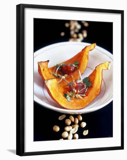 Baked Pumpkin Wedges with Peanut and Garlic Dressing-Jean Cazals-Framed Photographic Print