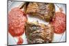 Baked Tilapia Served with Red Pepper Sauce-Eunika-Mounted Photographic Print