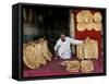 Baker Arranges Breads at His Shop in Kandahar Province, South of Kabul, Afghanistan-null-Framed Stretched Canvas