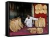 Baker Arranges Breads at His Shop in Kandahar Province, South of Kabul, Afghanistan-null-Framed Stretched Canvas