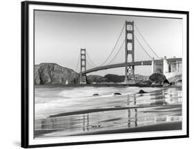 Baker beach and Golden Gate Bridge, San Francisco-null-Framed Art Print