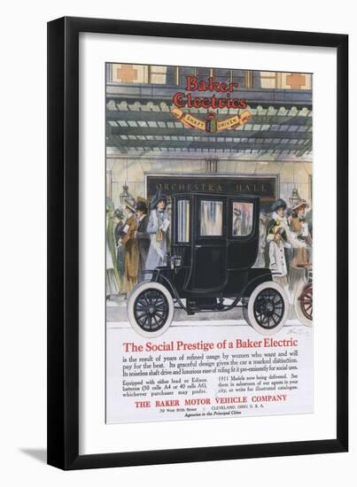 Baker Electric Cars, USA, 1910-null-Framed Giclee Print