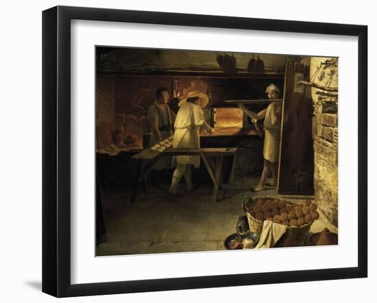 Bakers at Work, Painting by Anonymous, 18th Century-null-Framed Giclee Print