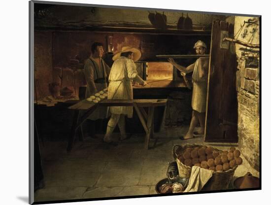 Bakers at Work, Painting by Anonymous, 18th Century-null-Mounted Giclee Print