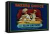 Bakers Choice Peach Label - San Francisco, CA-Lantern Press-Framed Stretched Canvas