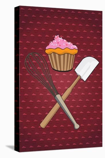 Bakers Delight Cupcake Print Poster-null-Stretched Canvas