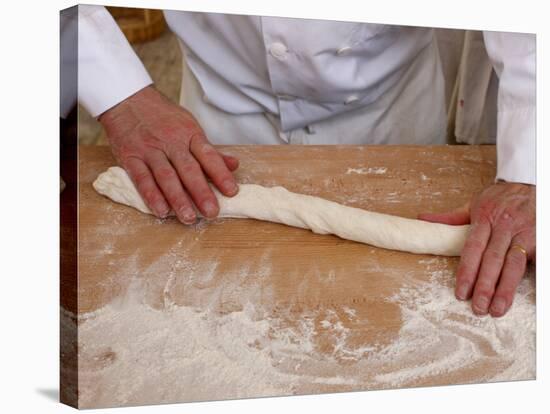 Bakers Making Loaves of Bread (Baguettes), Paris, France, Europe-null-Stretched Canvas