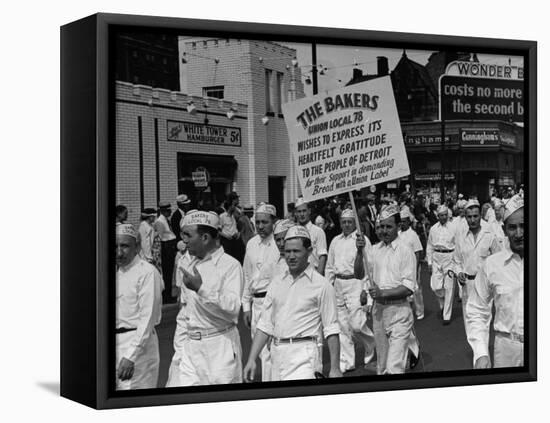 Bakers Union Marching Through the Labor Day Parade-null-Framed Stretched Canvas