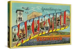 Bakersfield, California - Large Letter Scenes-Lantern Press-Stretched Canvas