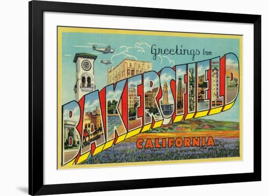 Bakersfield, California - Large Letter Scenes-Lantern Press-Framed Art Print