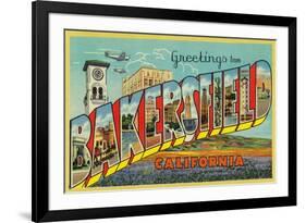 Bakersfield, California - Large Letter Scenes-Lantern Press-Framed Art Print