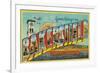 Bakersfield, California - Large Letter Scenes-Lantern Press-Framed Premium Giclee Print